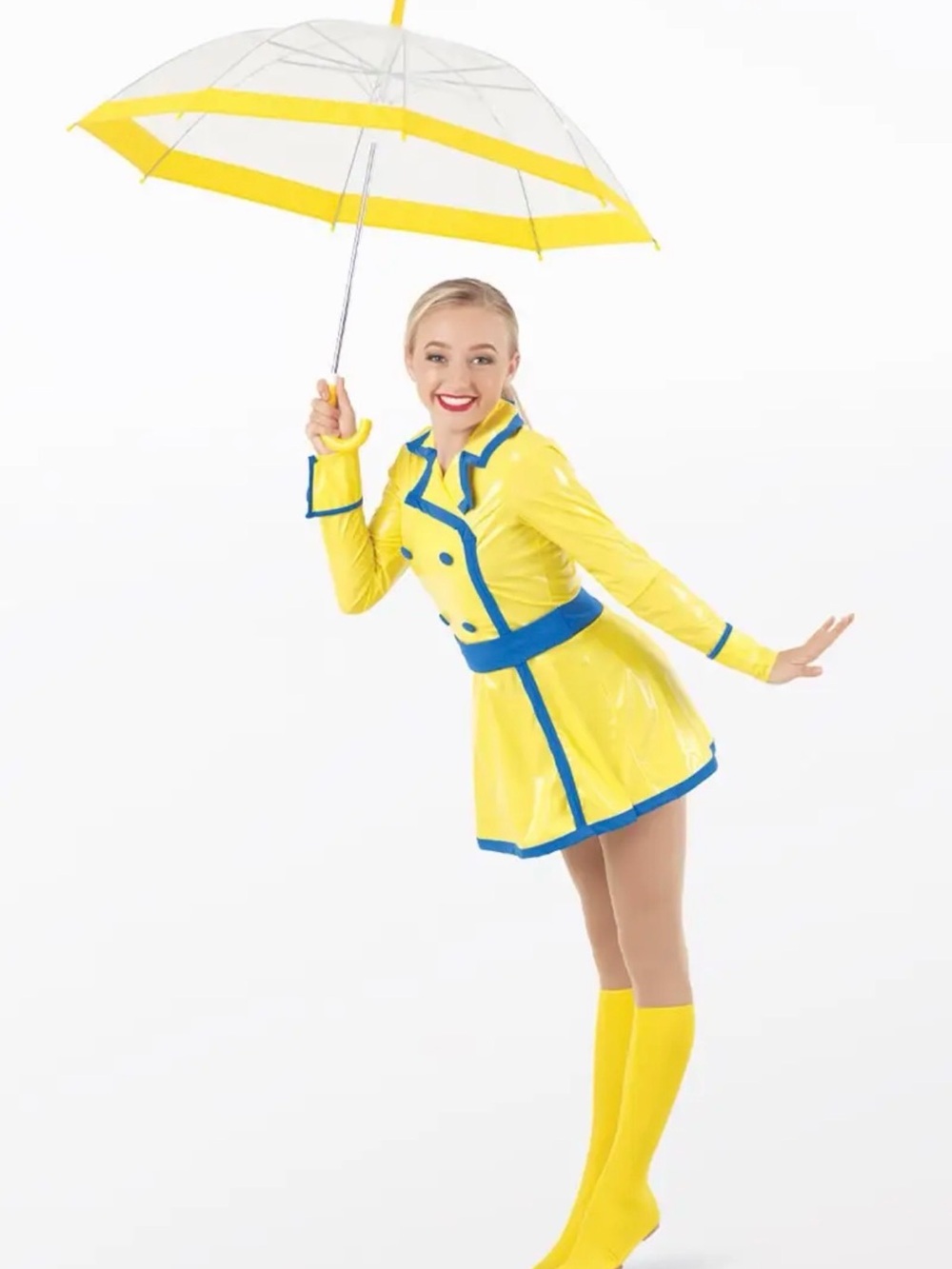 Weissman Intermediate Child Yellow Raincoat Dance Costume 10668 Boot Covers